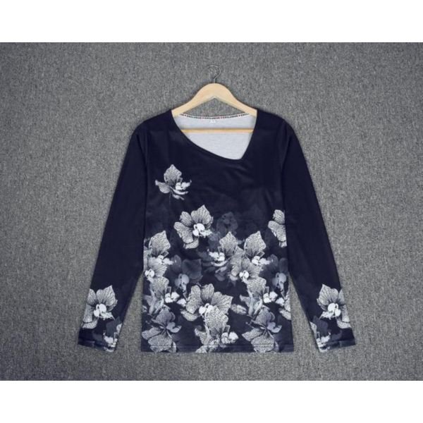 Blue Oasis Floral Navy Top