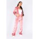 Dusty Rose Velour Cropped Jacket Tracksuit Set