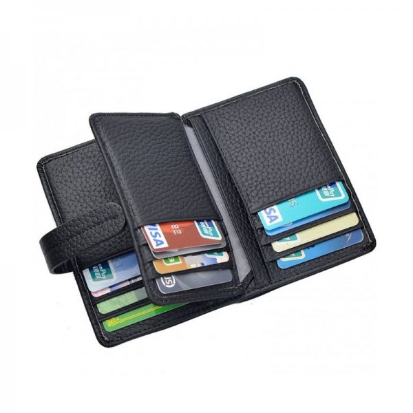 WOMEN'S RFID BLOCKING SECURITY LEATHER SMALL COMPACT BILLFOLD LADIES WALLET - BLACK