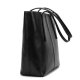 WOMEN'S LARGE LEATHER SHOULDER BAG WORK TOTE WITH ZIPPERS - BLACK