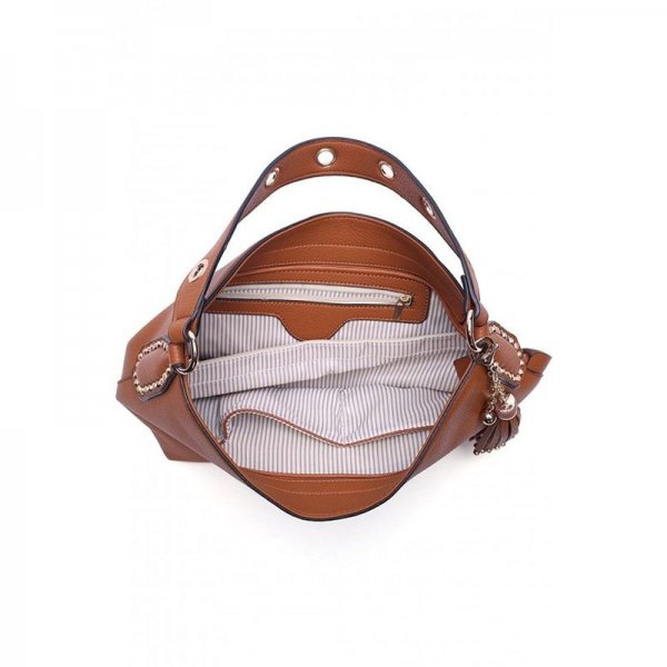 STYLE STRATEGY SANDRA HOBO BAG - BROWN