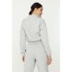 Grey Marl Zip High Neck Sweat