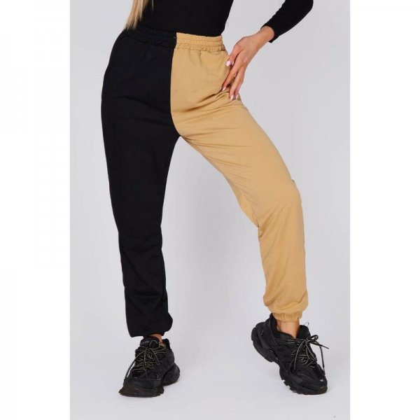 Stone Contrast Spliced Joggers