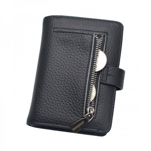 WOMEN'S RFID BLOCKING SECURITY LEATHER SMALL COMPACT BILLFOLD LADIES WALLET - BLACK