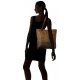 WOMEN'S CONCISE STYLE WATERPROOF CANVAS TOTE SHOULDER BAG - KHAKI