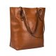 VINTAGE GENUINE LEATHER TOTE SHOULDER BAG HANDBAG BIG LARGE CAPACITY UPGRADED VERSION - DARK BROWN