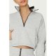 Grey Marl Zip High Neck Sweat