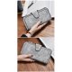 WOMEN'S PU MATTE LEATHER LARGE CAPACITY GIRLS WALLET CARD HOLDER ORGANIZER WITH SNAP CLOSURE - 5.5" GREY