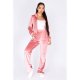 Dusty Rose Velour Cropped Jacket Tracksuit Set