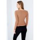 Tan Rib Wrap Front Jumper