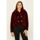 Red Double Button Short Fur Jacket