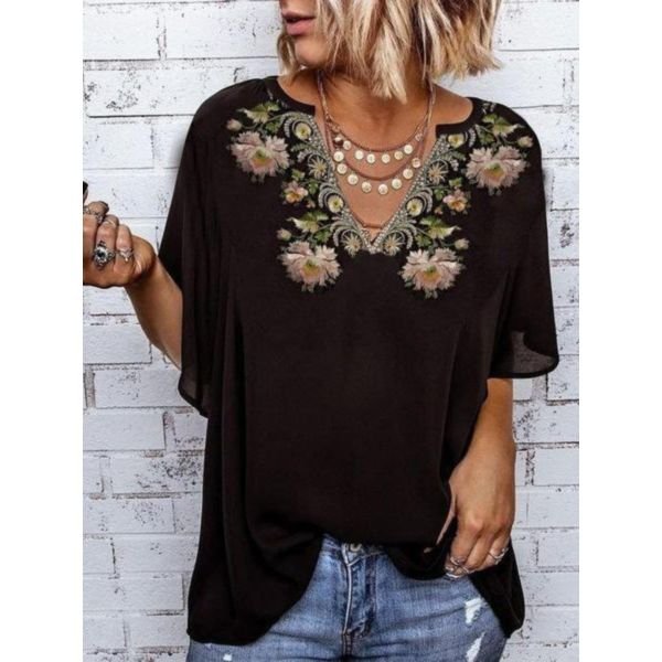 Classy Print Short Sleeve Top