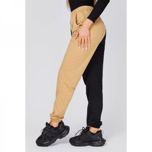 Stone Contrast Spliced Joggers