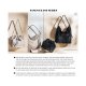 WOMEN HANDBAG PU LEATHER SHOULDER BAGS WOMENS LARGE CAPACITY TOTE PURSES FASHION TOP HANDLE BAG - BLACK