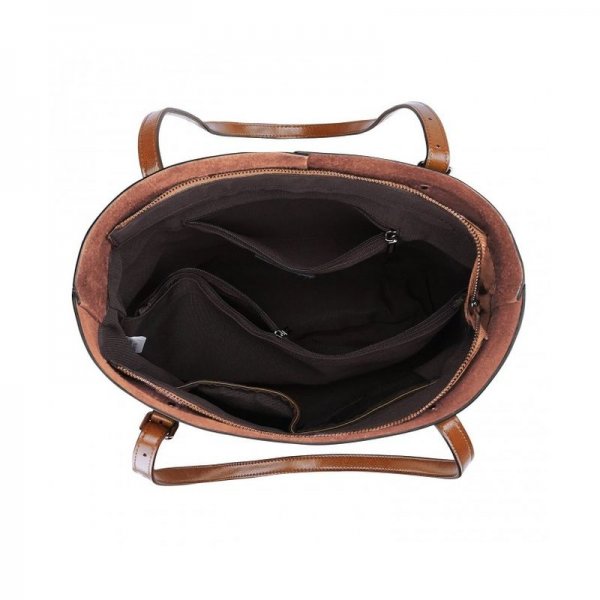 VINTAGE GENUINE LEATHER TOTE SHOULDER BAG HANDBAG BIG LARGE CAPACITY UPGRADED VERSION - DARK BROWN