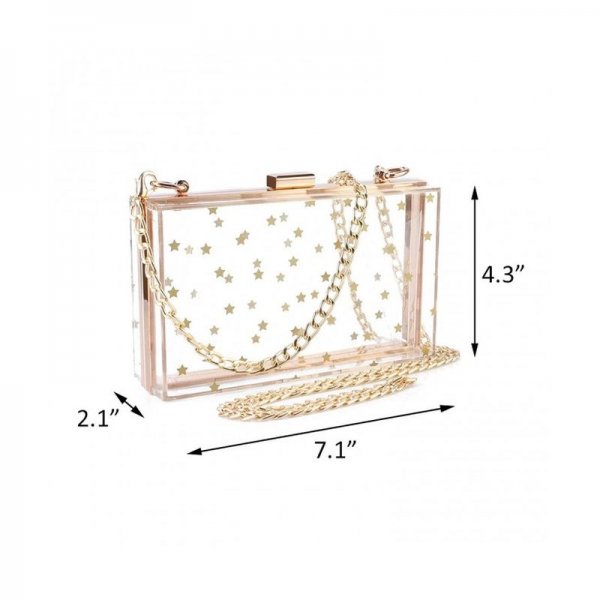 TRANSPARENT EVENING HANDBAGS CROSS BODY APPROVED - STAR