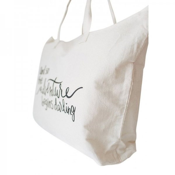 CANVAS TOTE BAG WITH SPECIAL SAYING - ZIPPER TOP INTERIOR POCKET 100% COTTON - BLACK