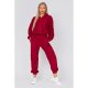 Wine Fleece Zip Up Hoodie Ane Joggers Set