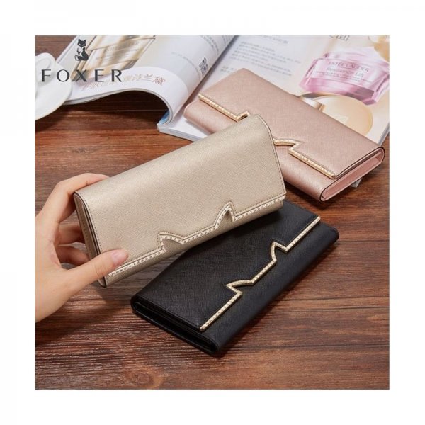 WOMEN LEATHER WALLET LONG TRIFOLD CLUTCH WALLET PURSE FOR LADIES VALENTINE'S DAY GIFT - BLACK