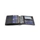 WOMENS LADIES GENUINE LEATHER WALLET LONG EMBOSSING BIFOLD WALLET CLUTCH PURSE - BLACK